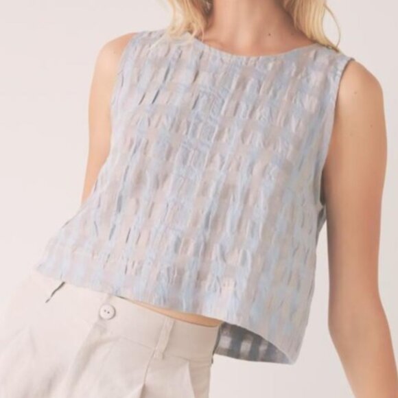 Eve Gravel Tops - Eve Gravel Aqua/Taupe Myrtille Top